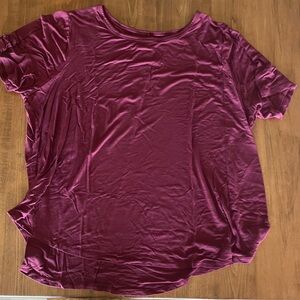 Lane Bryant Short Sleeve Scoop Neck Top - Plum Berry